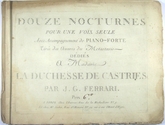 Ferrari Douze Nocturnes pour une voix seule avec pf Paris ca. 1785.-18103 artikel-bild