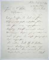 Moscheles, Eigenhändiger Brief an den Verleger Peters. London 1844.-18179 artikel-bild